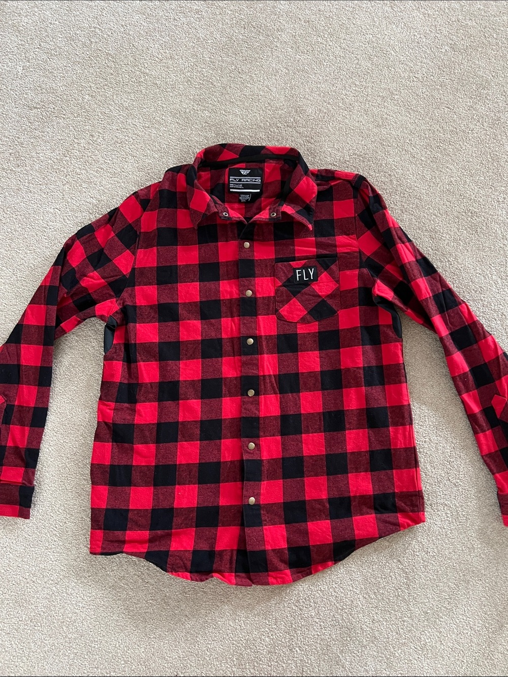 FLY Red and Black Buffalo Plaid Men's Button-Up Shirt